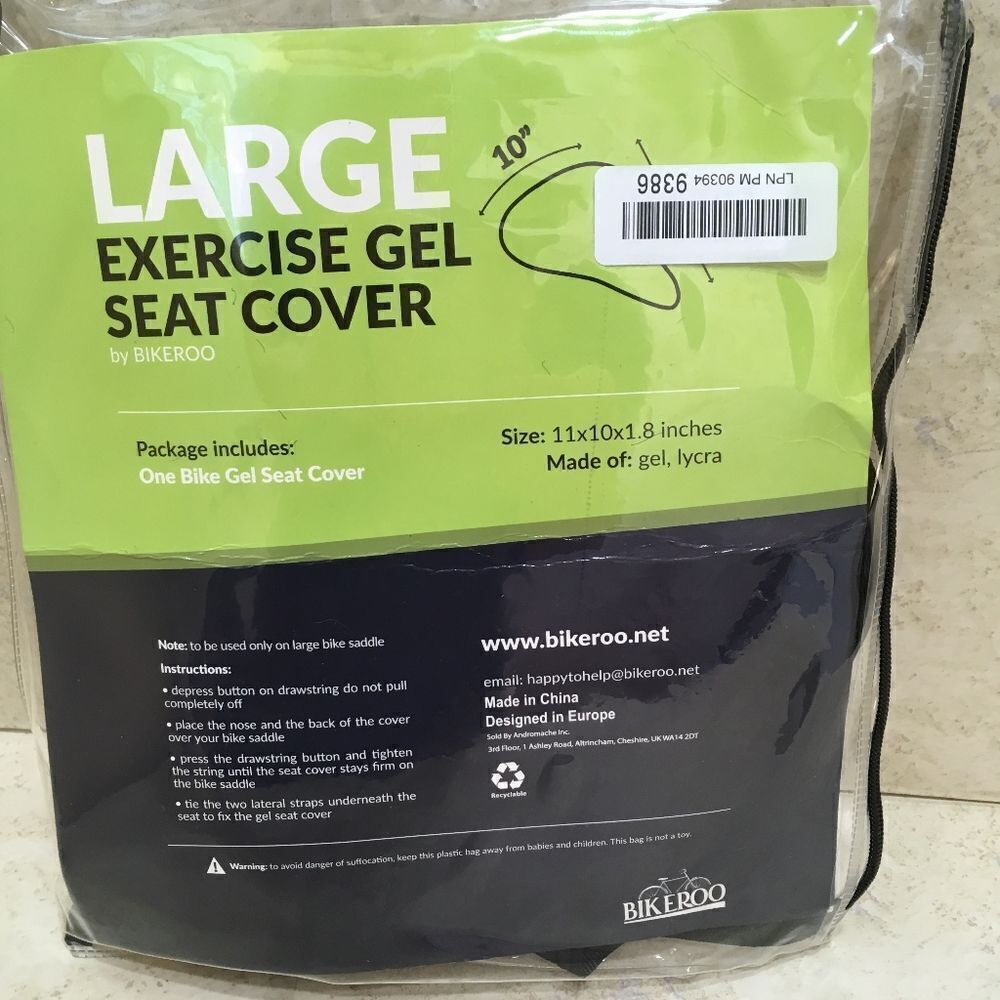 NEW IN PACKAGE BIKEROO EXERCISE GEL BICYCLE SEAT COVER IN BLACK‎